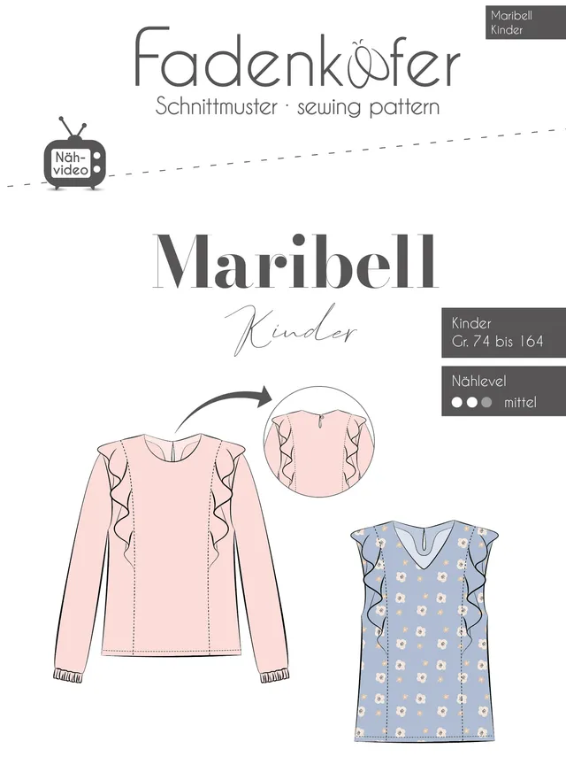 fadenk-fer-maribell-papierschnittmuster-bluse-kinder-gr-74-164 image 1