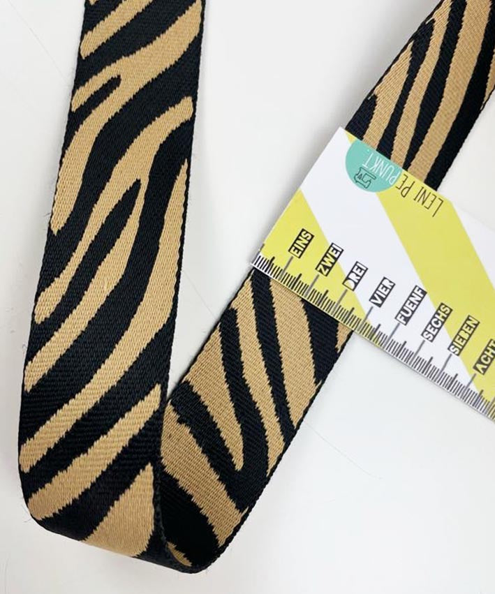 lenipepunkt-kurzwaren-gurtband-zebra-4-cm-beige-schwarz image 3