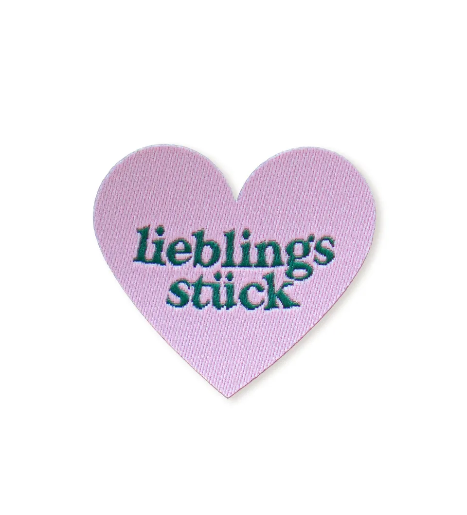 paul-clara-gewebte-patches-lieblingsst-ck-patch-dunkelgr-n-rosa image 1