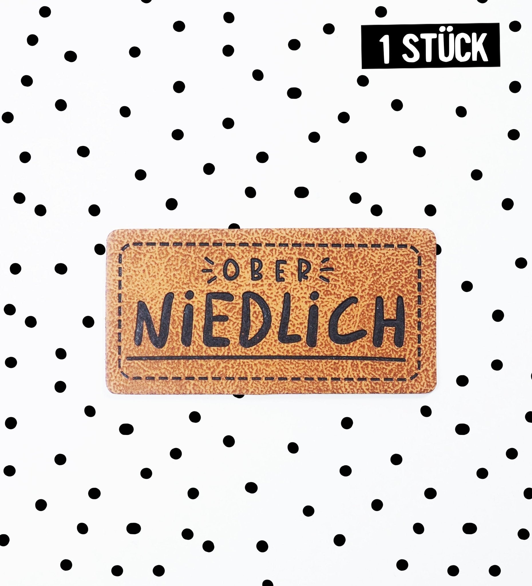 paul-clara-kunstleder-labels-ober-niedlich-label-1-5x4-cm image 1