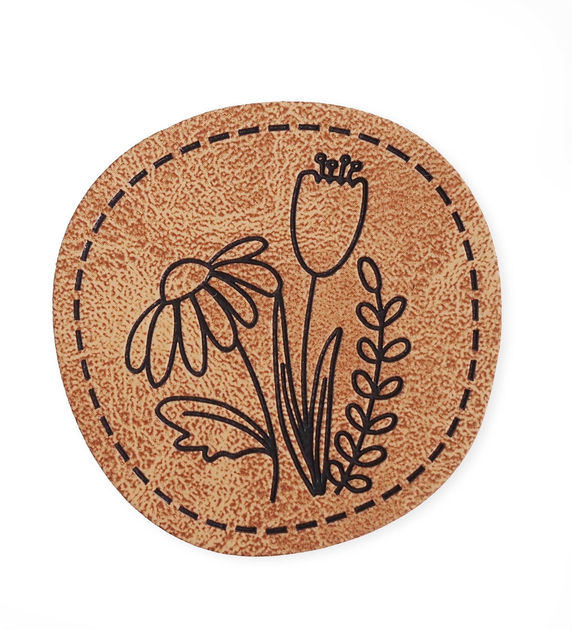 paul-clara-kunstleder-labels-blumen-b-gel-etikett-3-5-cm image 1