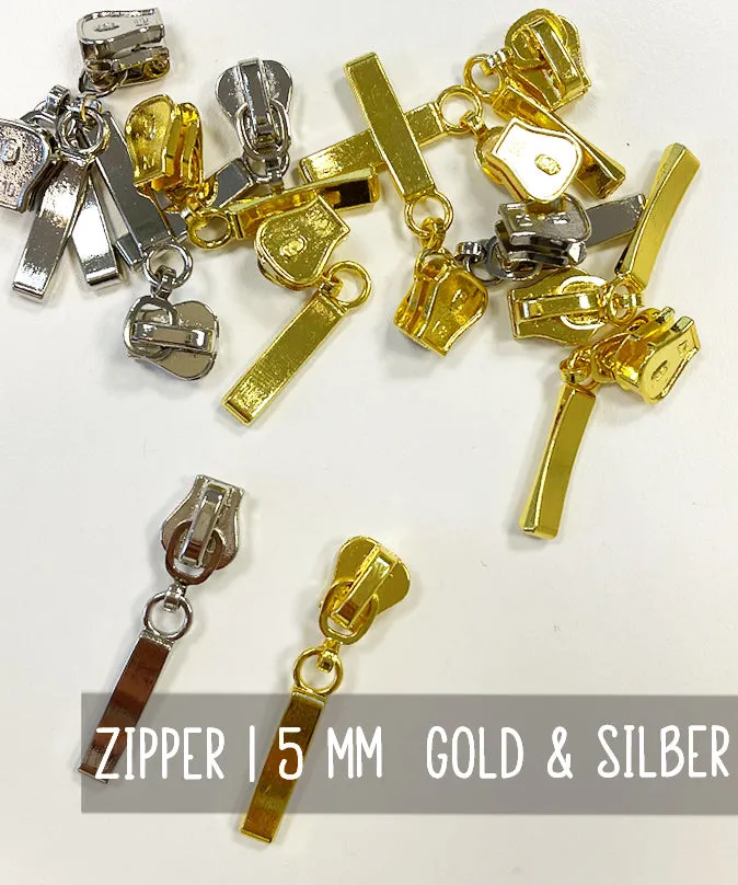 lenipepunkt-kurzwaren-zipper-glam-5-mm-rei-verschluss-gold-silber image 1