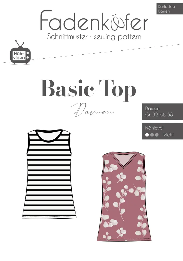 fadenk-fer-basic-top-papierschnittmuster-damen-32-58-v-ausschnitt image 1