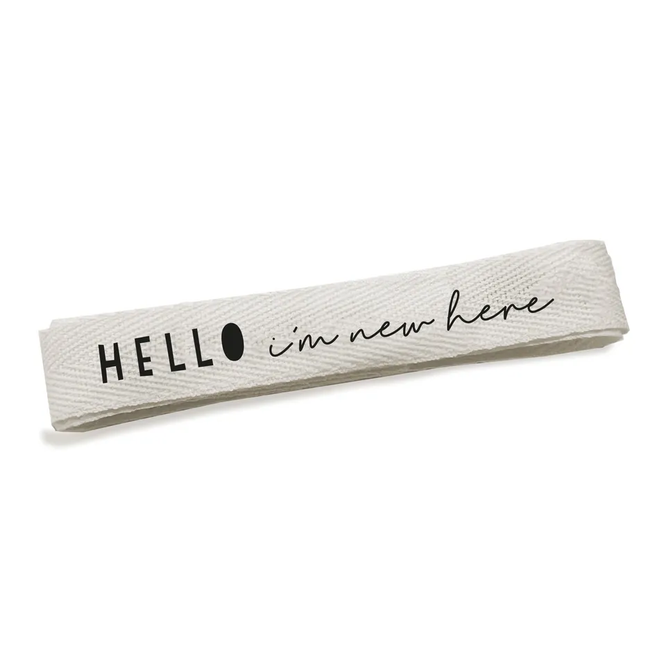 paul-clara-b-nder-hello-i-m-new-here-baumwollband-ecru-1-5-cm-x-1-m image 1