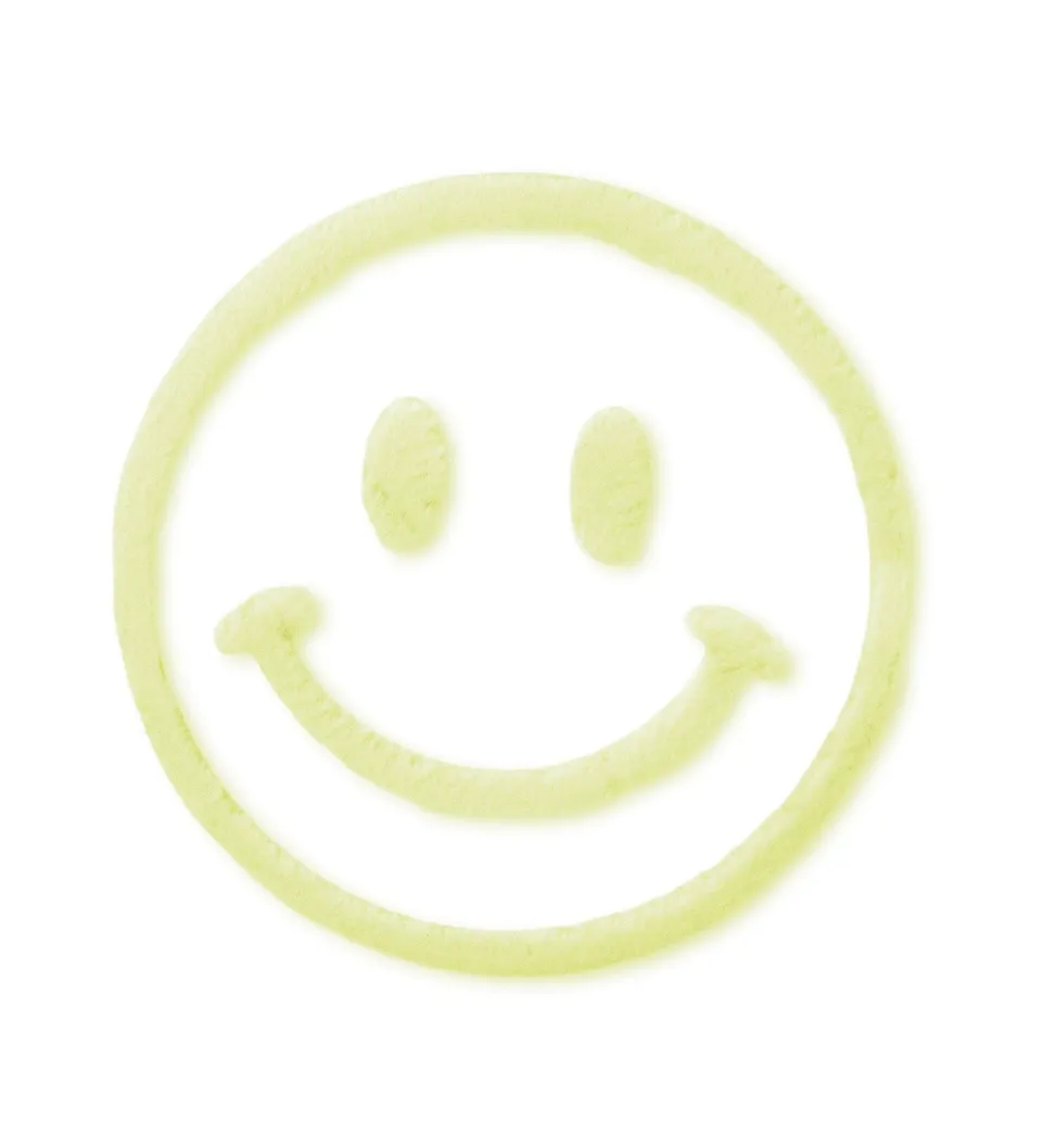 paul-clara-teddy-patches-smile-patch-neongelb-7x7cm-iron-on image 1