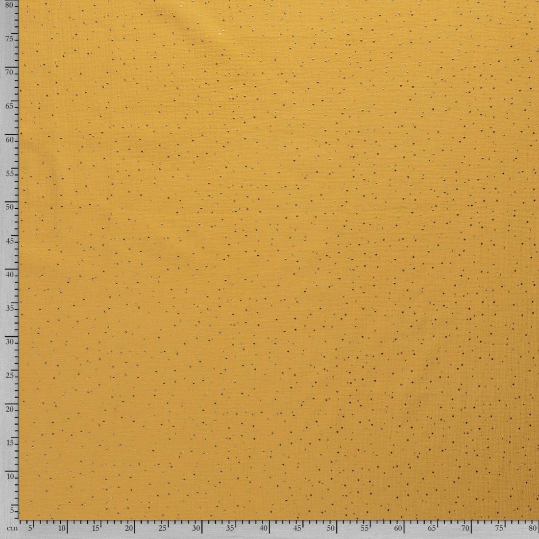 n-hfrosch-stoffe-musselin-glitzer-punkte-senfgelb-baumwollstoff image 3