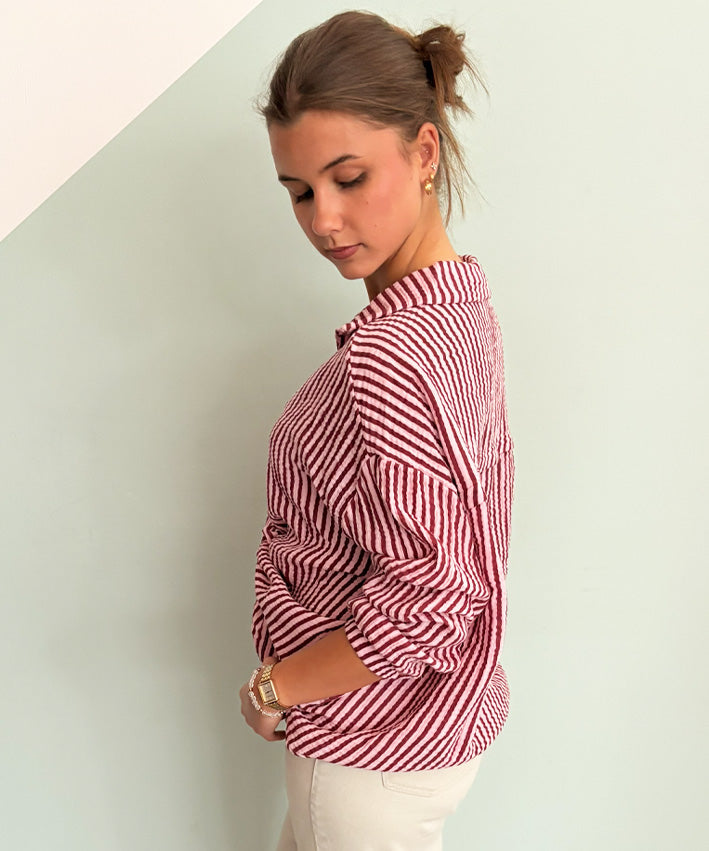 leni-pepunkt-streifen-musselinbluse-damen-rosa-bordeaux image 5