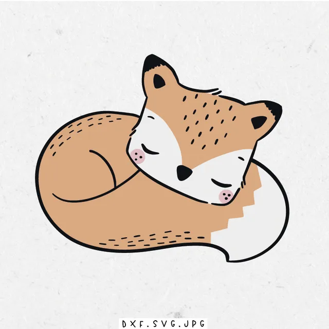 paul-clara-plottdateien-sleepy-fox-plotterdatei-download image 1