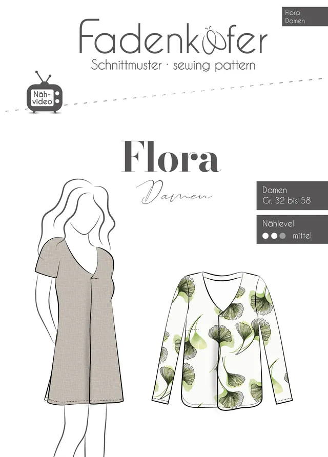 fadenk-fer-flora-papierschnittmuster-damen-bluse-gr-32-58 image 1