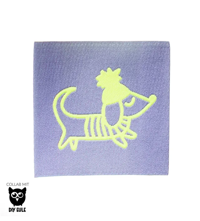 paul-clara-weblabels-weblabel-dackel-lila-neongelb-3-5cm image 1