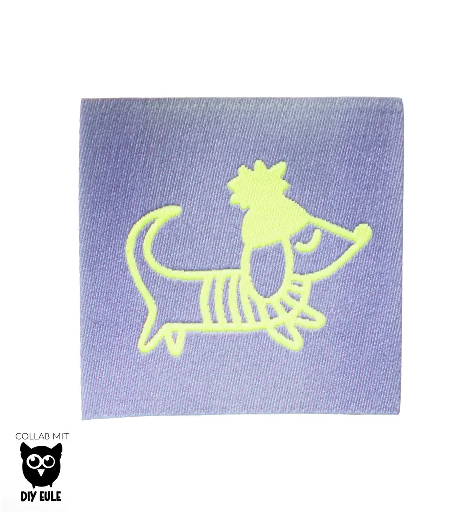 paul-clara-weblabels-weblabel-dackel-lila-neongelb-3-5cm image 1