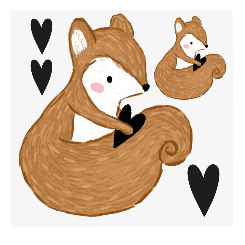 paul-clara-b-gelbilder-eichh-rnchen-b-gelbild-f-r-textilien image 1