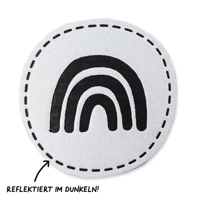 paul-clara-reflektor-labels-regenbogen-iron-on-4cm image 1