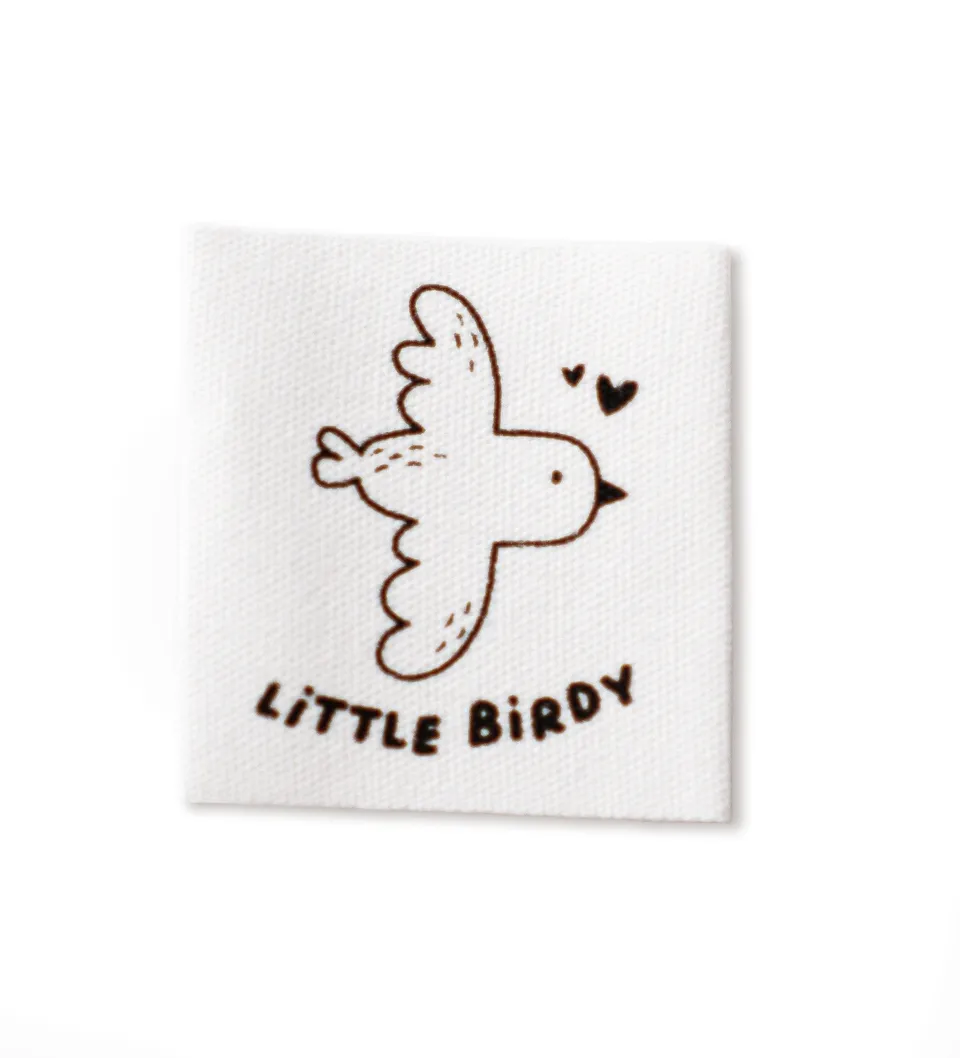 paul-clara-baumwoll-labels-little-birdy-label-4x4-cm image 1