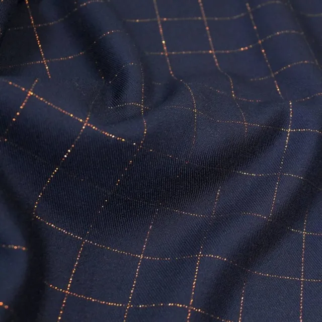 n-hfrosch-stoffe-viskose-twill-glitzer-karo-dunkelblau image 1