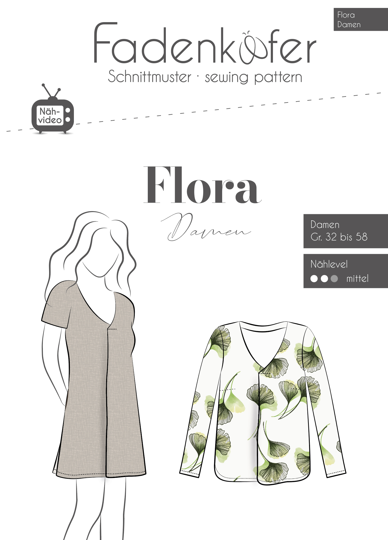fadenk-fer-flora-papierschnittmuster-damen-bluse-gr-32-58 image 1