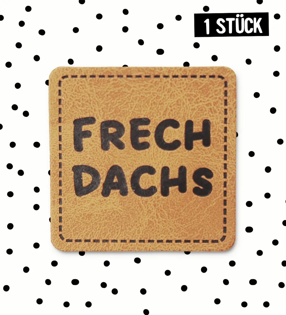 paul-clara-frechdachs-kunstlederlabel-zum-aufb-geln-3-5-cm image 1