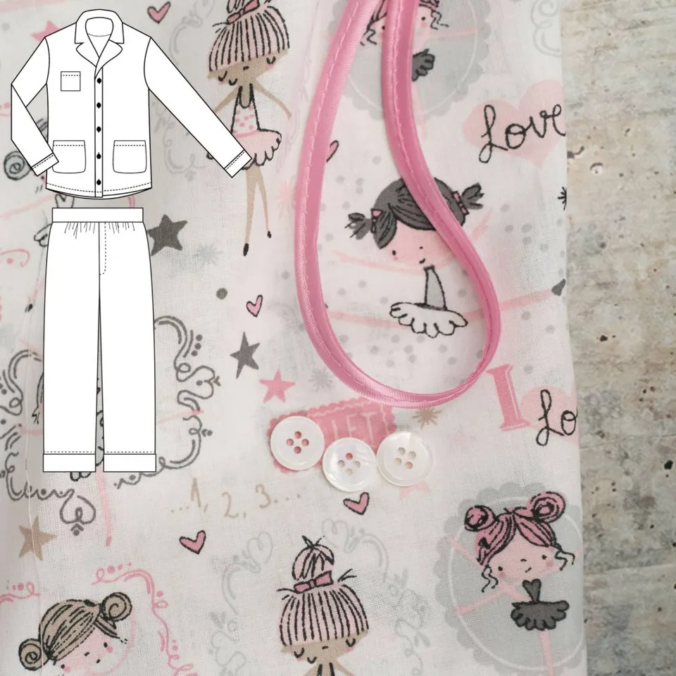 n-hfrosch-tidur-n-hpaket-kids-pyjama-baumwolle-ballerina image 1