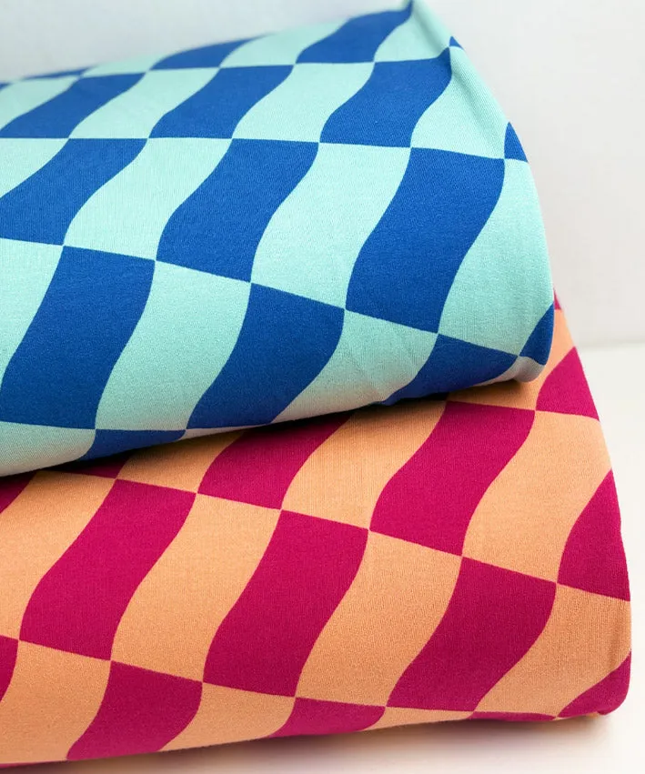 lenipepunkt-frenchterry-flying-checks-sweat-apricot-pink image 1