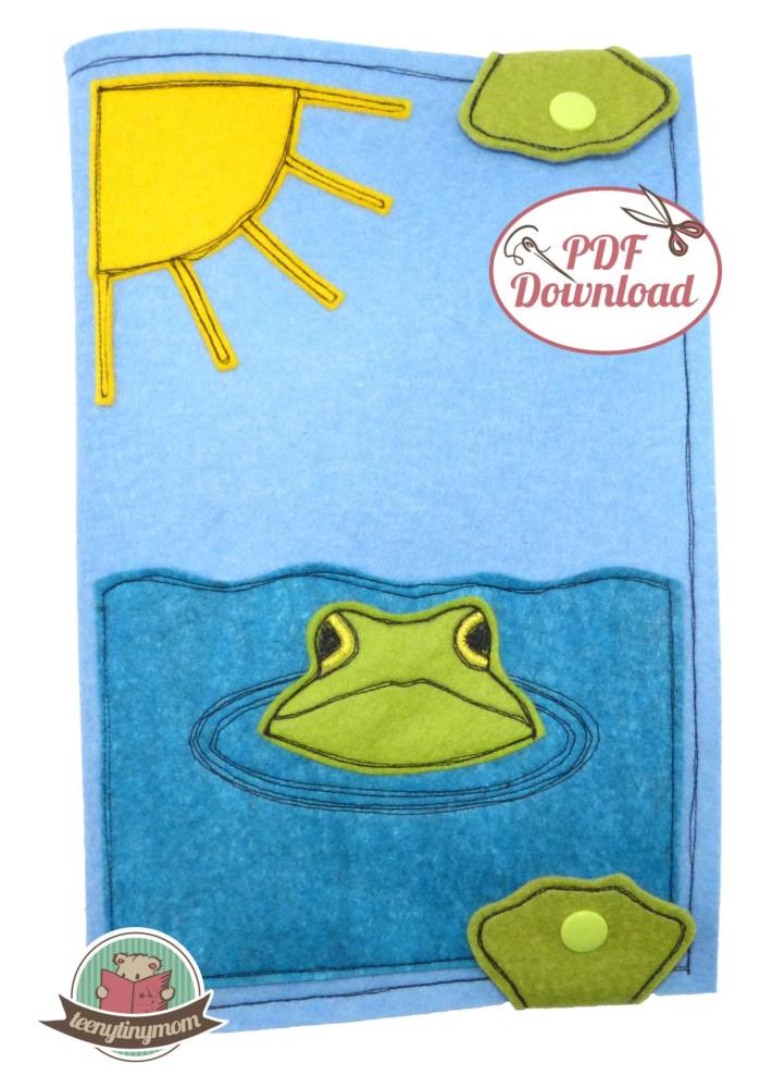 n-hfrosch-pop-up-frosch-quiet-book-schnittmuster-filz-digital image 2
