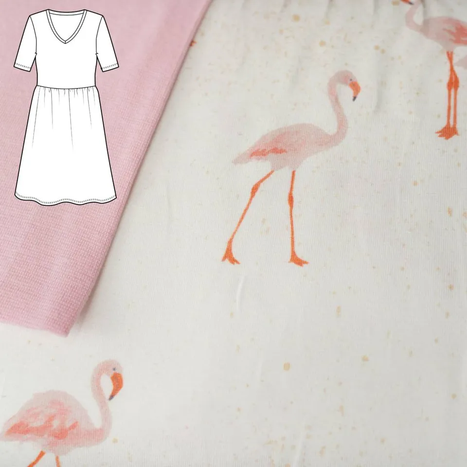 n-hfrosch-gaun-n-hpaket-kleid-flamingo-baumwolljersey image 1