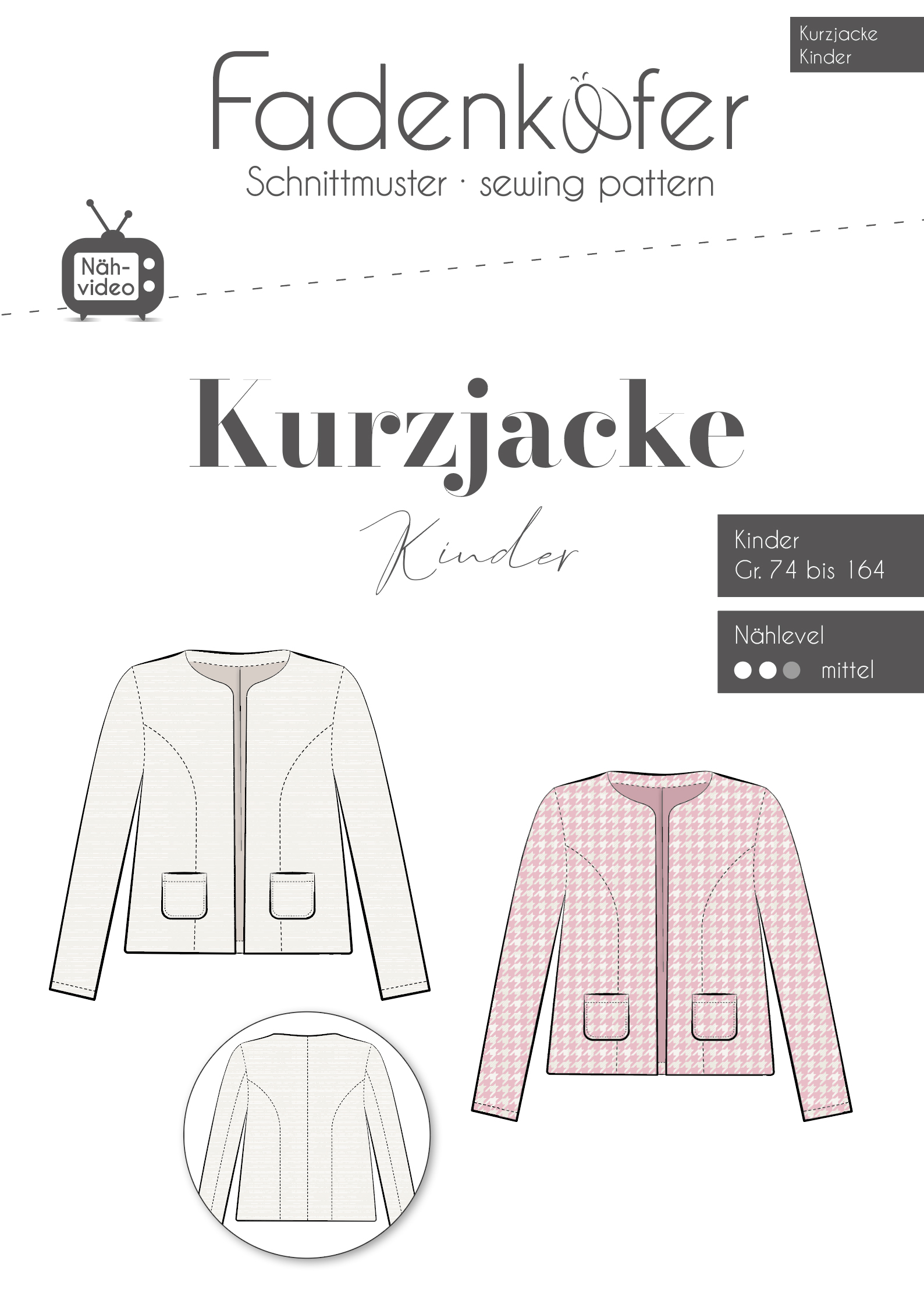 fadenk-fer-papierschnittmuster-kurzjacke-kinder-74-164-gef-ttert image 1