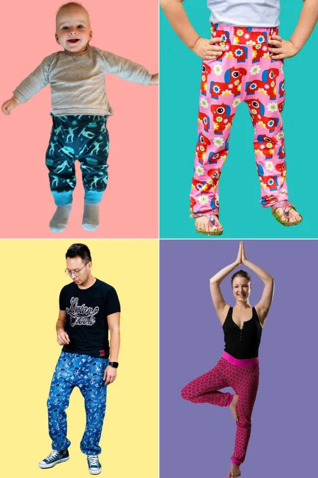 n-hfrosch-ras-4er-set-papierschnittmuster-hose-damen-herren-kids image 1