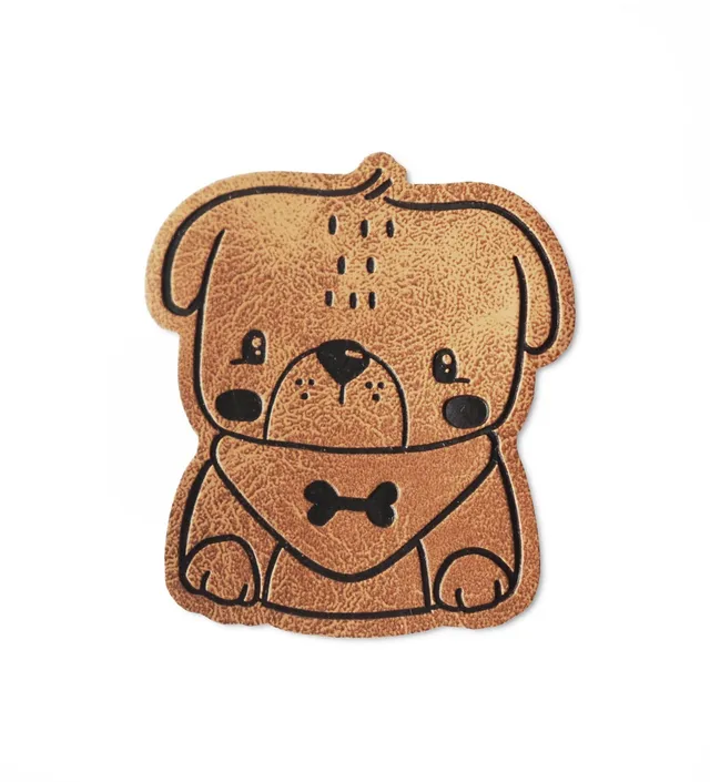 paul-clara-kunstlederlabels-hund-label-iron-on-4x4-5cm image 1