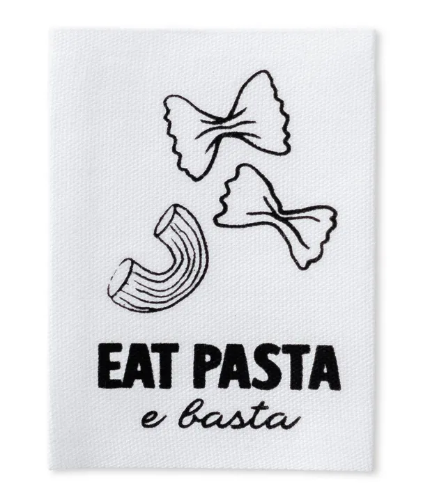 paul-clara-baumwoll-labels-xxl-eat-pasta-e-basta-4-5x6cm image 1