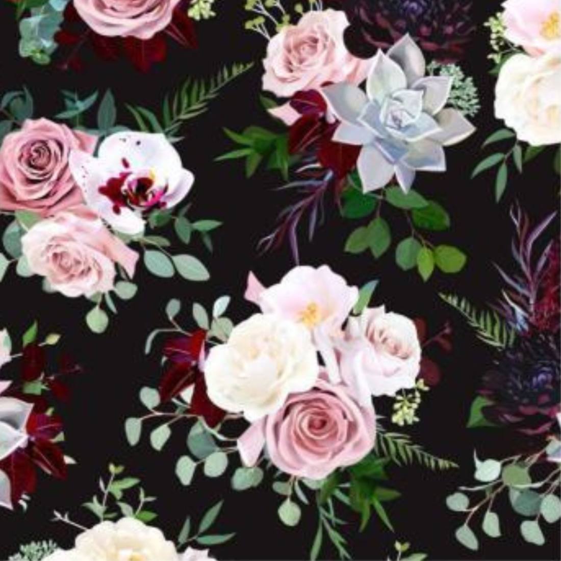 n-hfrosch-stoffe-viskose-krepp-jersey-blumenstrau-schwarz image 1