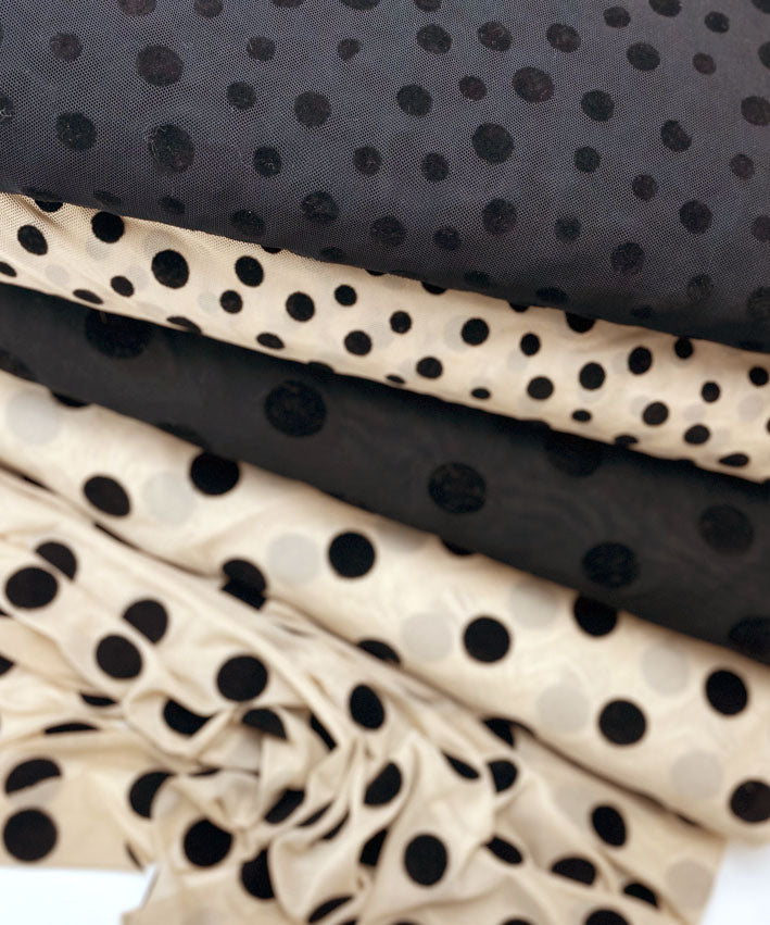 lenipepunkt-stoffe-mesh-flock-dots-netzstoff-black-small-dots image 2