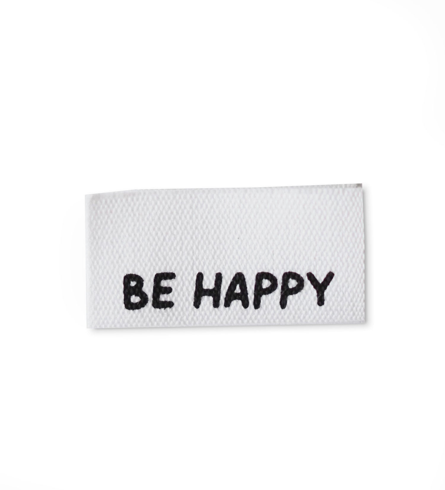 paul-clara-baumwoll-labels-be-happy-klapplabel-1-5x3-cm image 1
