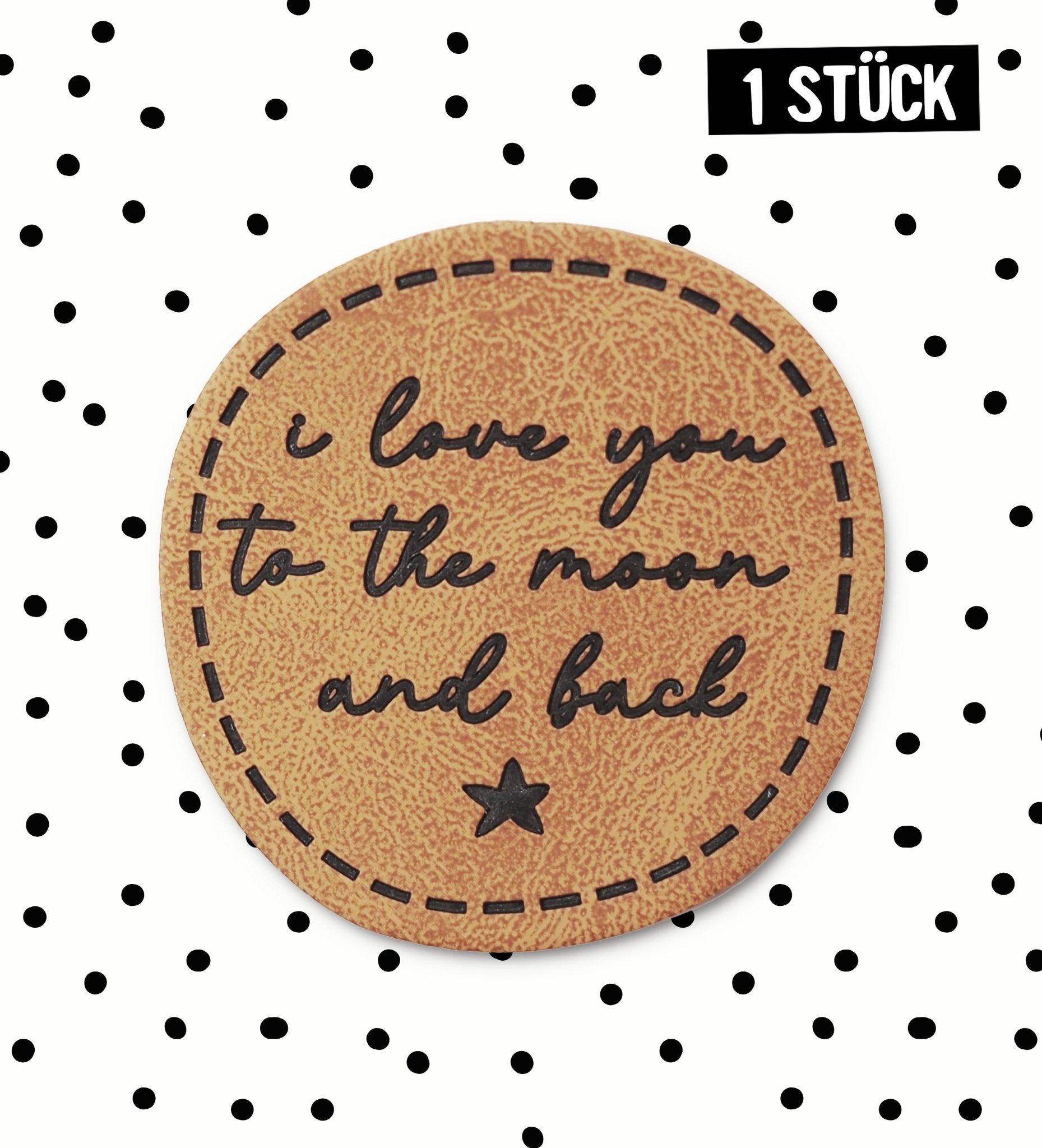 paul-clara-kunstlederlabels-moon-iron-on-3-5-cm image 1