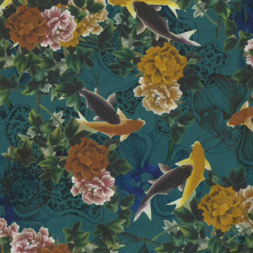 n-hfrosch-akiko-bio-voile-fische-blumen image 1