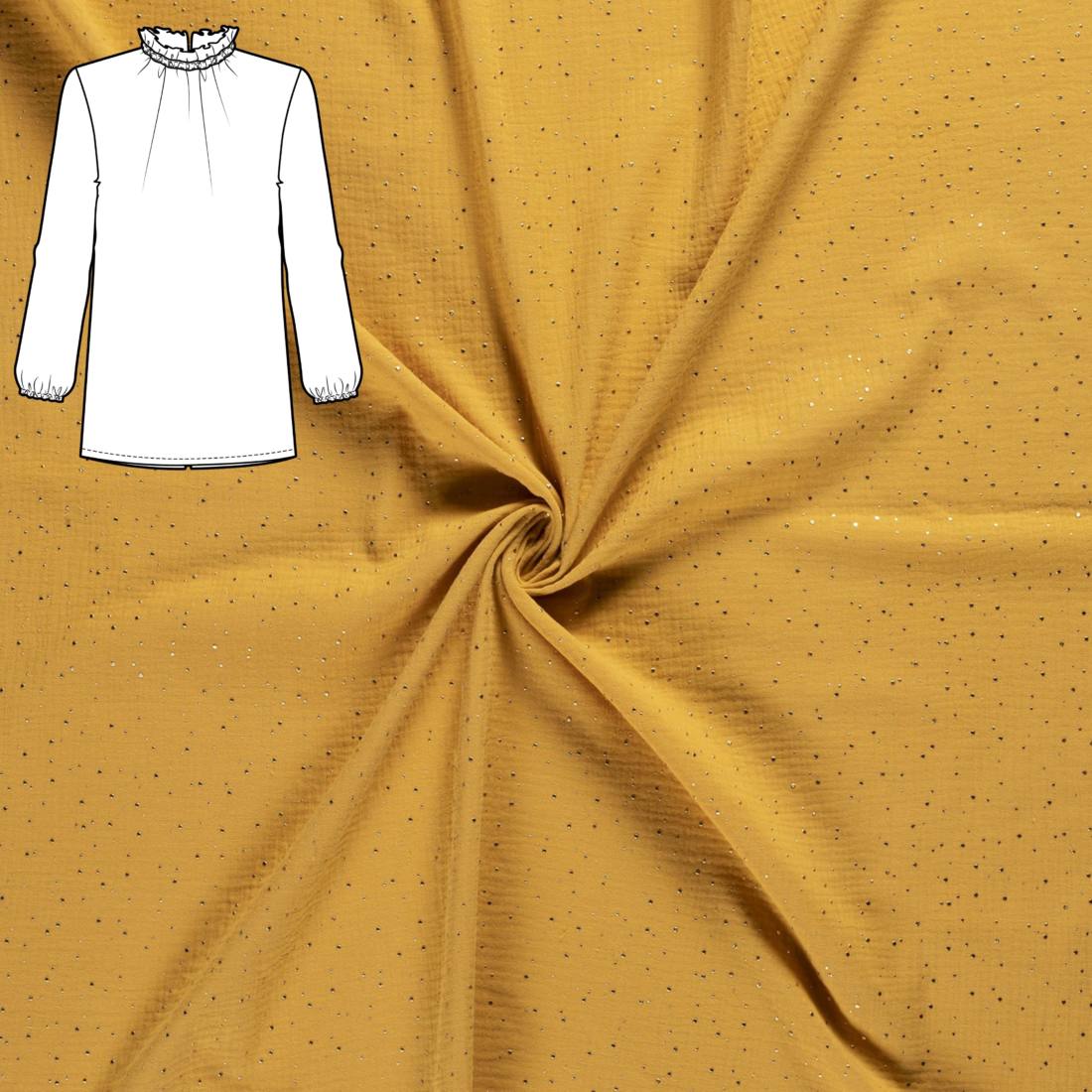 n-hfrosch-n-hpaket-damen-bluse-kerah-musselin-senfgelb image 1
