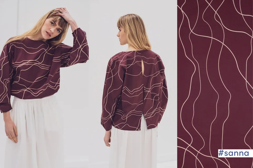 fibre-mood-woven-cotton-poplin-lines-popelin-aubergine-ros image 1
