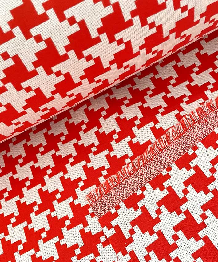 lenipepunkt-stoffe-jacquard-taschenstoff-hahnentritt-rot-wei image 3