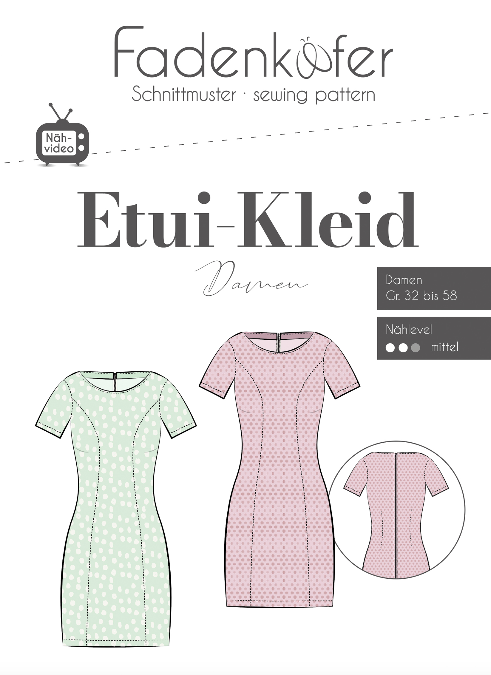 fadenk-fer-etui-kleid-papierschnittmuster-damen-kleid image 1