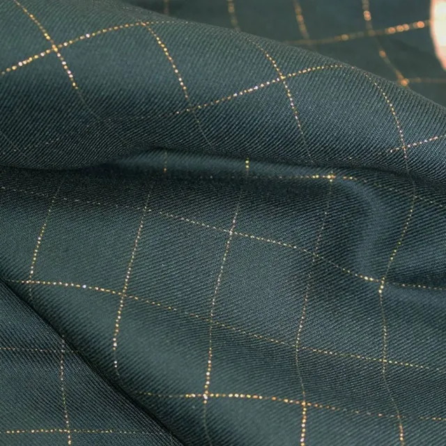 n-hfrosch-stoffe-viskose-twill-glitzer-karo-dunkelgr-n-webstoff image 1