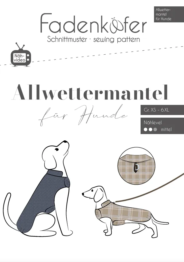 fadenk-fer-allwettermantel-papierschnittmuster-hunde-xs-6xl image 1