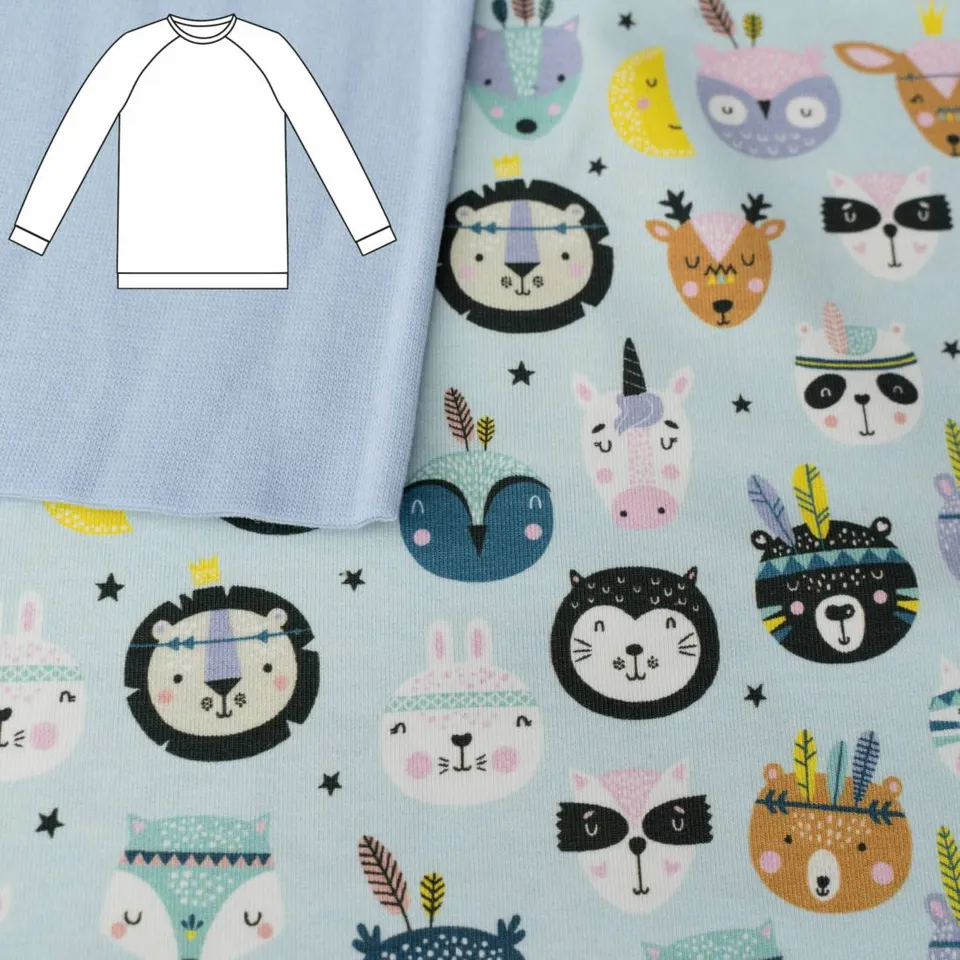 n-hfrosch-n-hpaket-sama-kids-shirt-boho-tiere-hellblau-jersey-set image 1