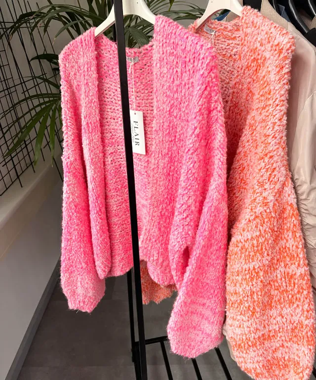 lenipepunkt-carlotta-grobstrickjacke-rosa-pink-wollmix image 1