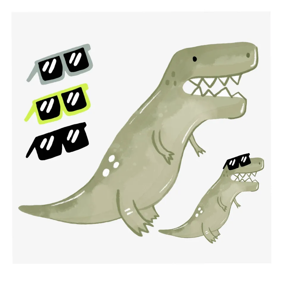 paul-clara-b-gelbild-dino-t-rex-transferbild-a5 image 1