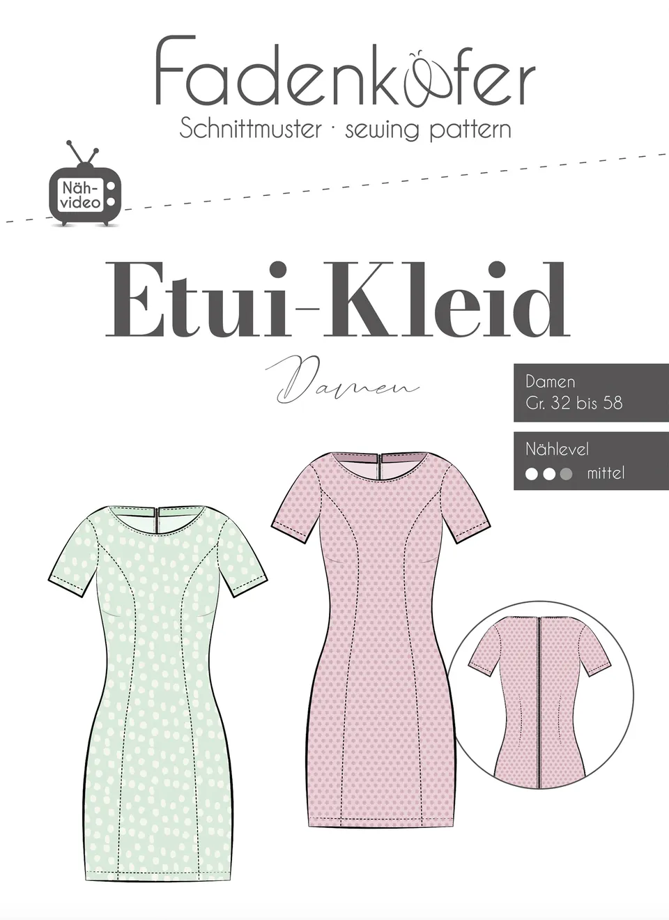 fadenk-fer-etui-kleid-papierschnittmuster-damen-kleid image 1