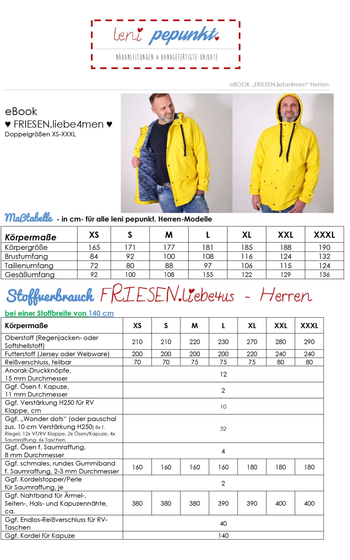 lenipepunkt-friesenliebe4men-papierschnitt-regenjacke-xs-xxxl image 2