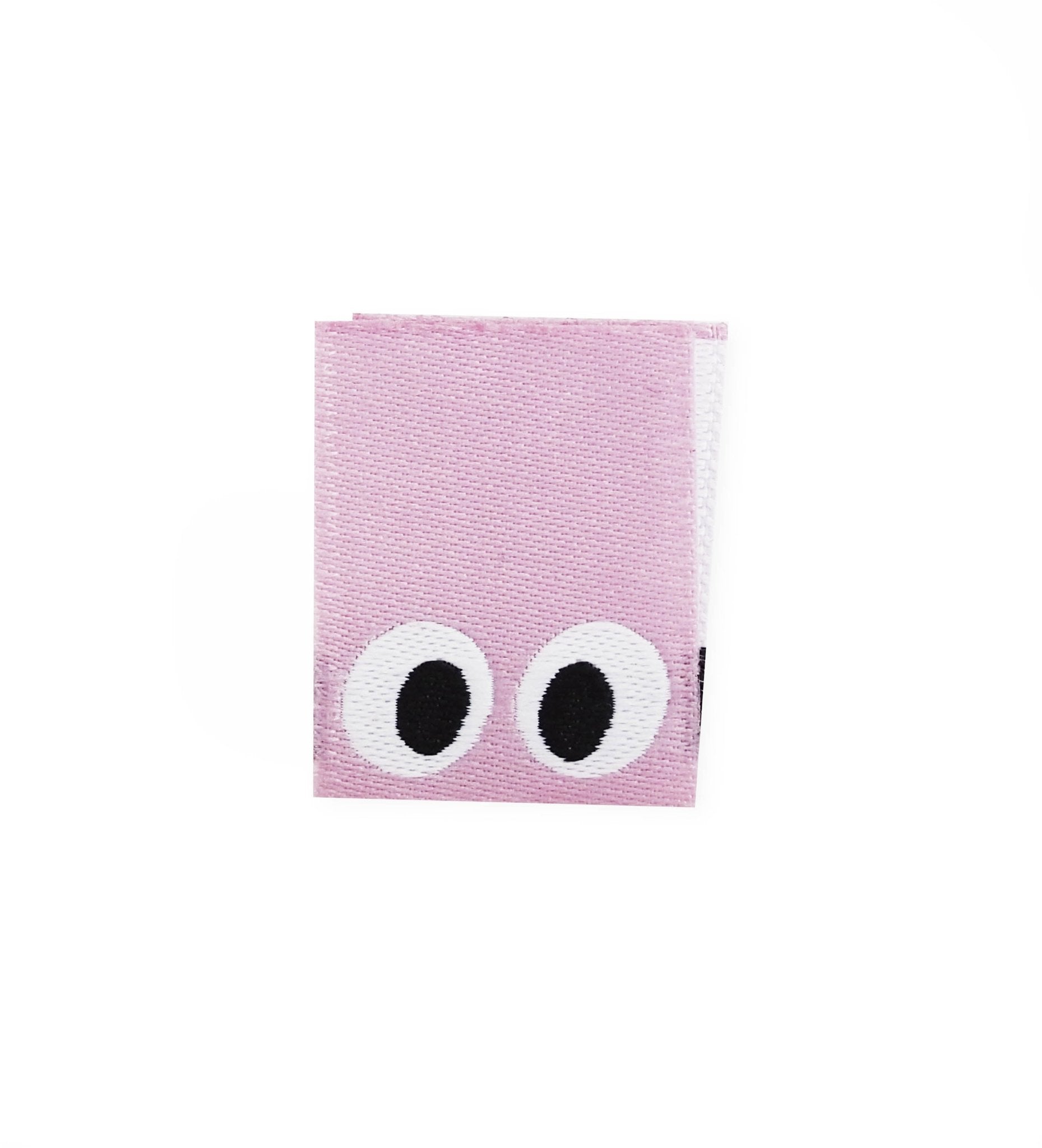 paul-clara-weblabels-klapp-weblabel-augen-lila-n-hlabel-oeko-tex image 1