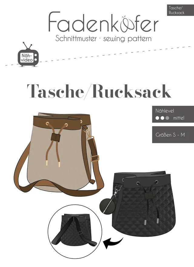 fadenk-fer-tasche-rucksack-papierschnittmuster-s-m-mit-video image 1