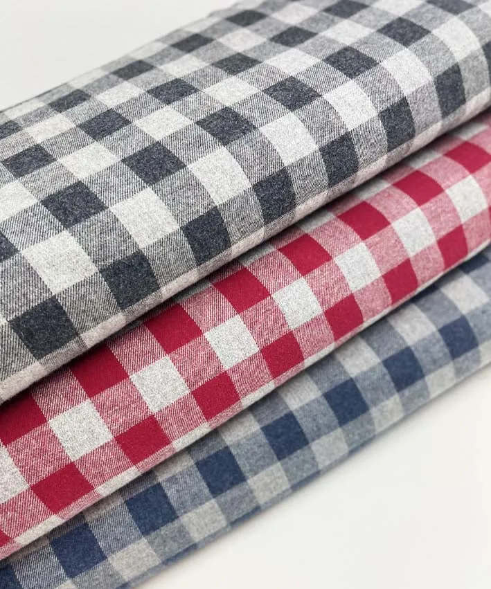 lenipepunkt-karos-grau-flanell-blusenstoff-baumwolle image 1