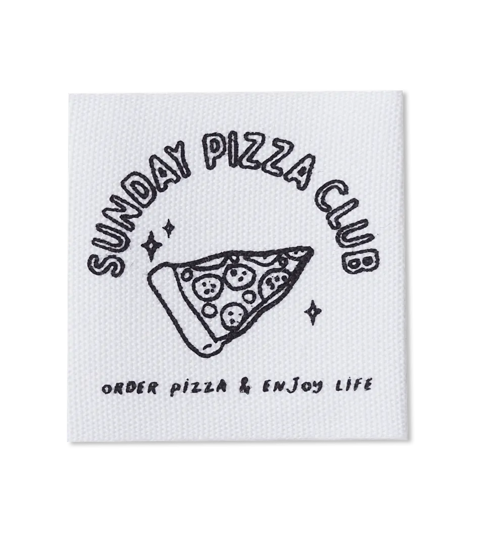 paul-clara-baumwoll-labels-sunday-pizza-club-3-5-cm-n-hetikett image 1