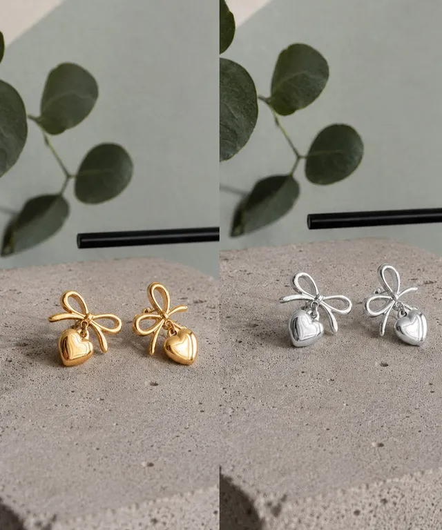 lenipepunkt-ready-to-wear-ohrstecker-schleife-herz-35-gold-edelstahl image 1